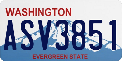 WA license plate ASV3851
