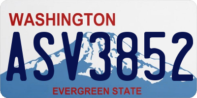 WA license plate ASV3852
