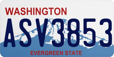 WA license plate ASV3853