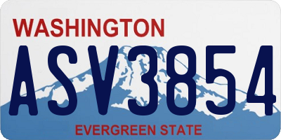 WA license plate ASV3854