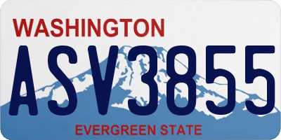 WA license plate ASV3855
