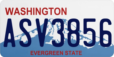 WA license plate ASV3856