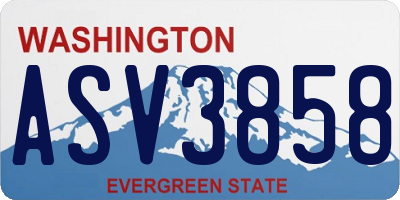 WA license plate ASV3858