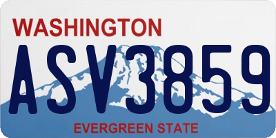 WA license plate ASV3859