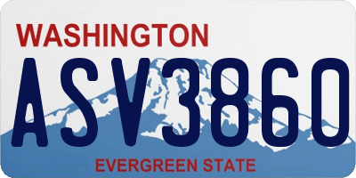 WA license plate ASV3860