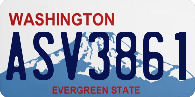 WA license plate ASV3861