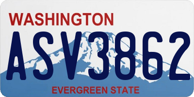 WA license plate ASV3862