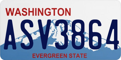 WA license plate ASV3864