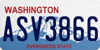 WA license plate ASV3866