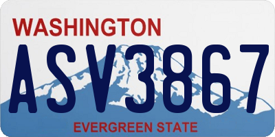 WA license plate ASV3867