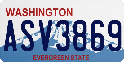 WA license plate ASV3869