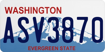 WA license plate ASV3870