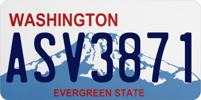 WA license plate ASV3871