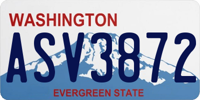 WA license plate ASV3872