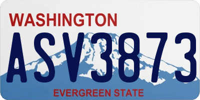 WA license plate ASV3873