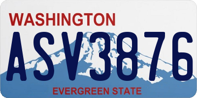 WA license plate ASV3876