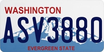 WA license plate ASV3880
