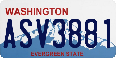 WA license plate ASV3881