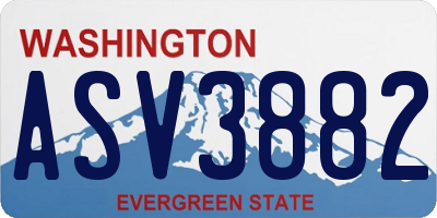WA license plate ASV3882