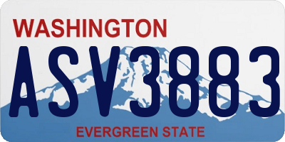 WA license plate ASV3883