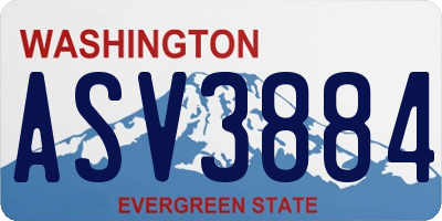 WA license plate ASV3884