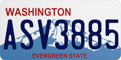 WA license plate ASV3885