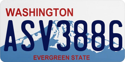 WA license plate ASV3886