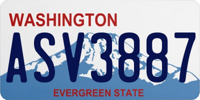 WA license plate ASV3887