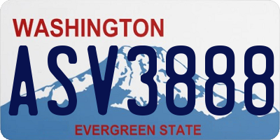 WA license plate ASV3888