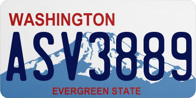 WA license plate ASV3889