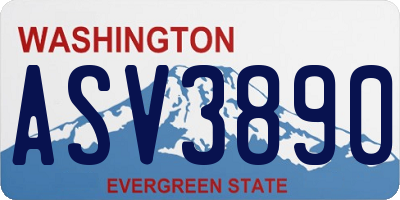 WA license plate ASV3890