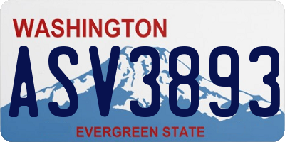 WA license plate ASV3893