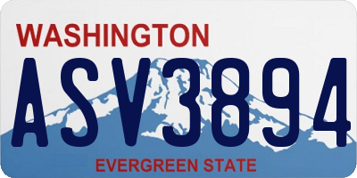 WA license plate ASV3894