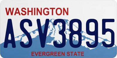 WA license plate ASV3895