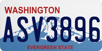 WA license plate ASV3896
