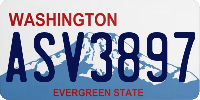 WA license plate ASV3897