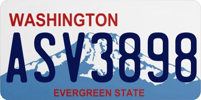 WA license plate ASV3898