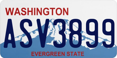 WA license plate ASV3899