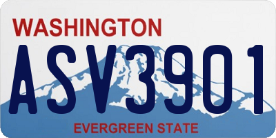 WA license plate ASV3901