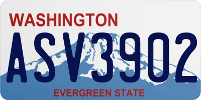 WA license plate ASV3902