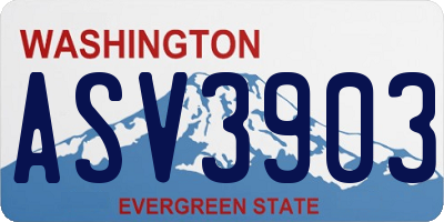 WA license plate ASV3903