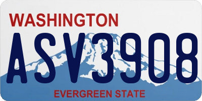 WA license plate ASV3908