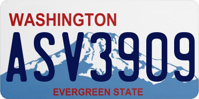 WA license plate ASV3909