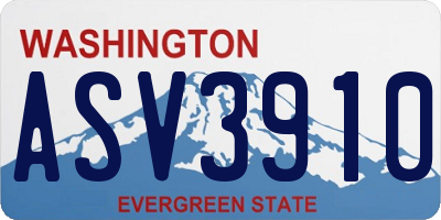 WA license plate ASV3910