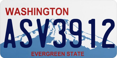 WA license plate ASV3912