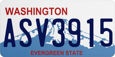 WA license plate ASV3915