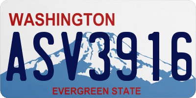 WA license plate ASV3916