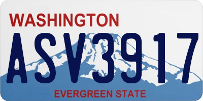 WA license plate ASV3917