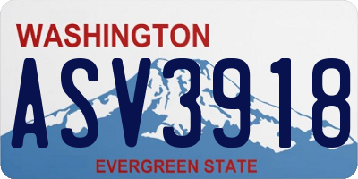 WA license plate ASV3918