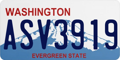 WA license plate ASV3919